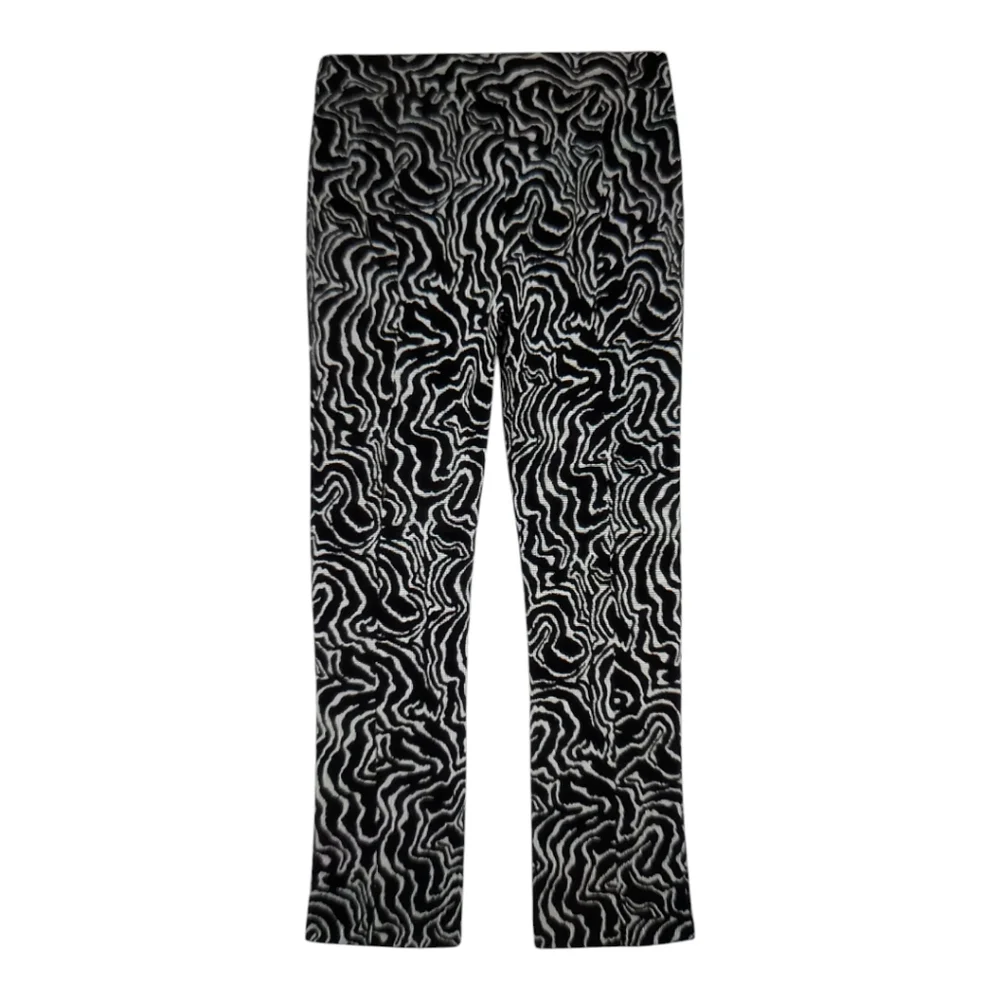 Zara Black & White Psychedelic Swirl Straight Leg Dress Pants Size L - Picture 3 of 7